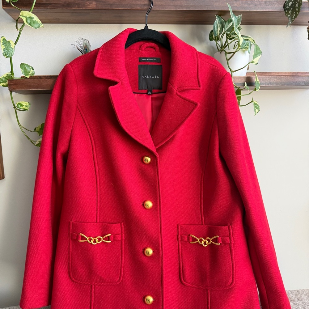 NWOT Talbots Horsebit Italian Wool Blend Women’s Coat Size 8
